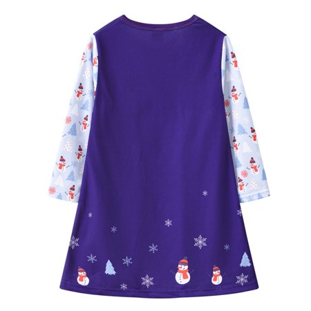

DNDKILG Baby Toddler Girls Long Sleeve Spring Sundress Christmas Dress Dresses Purple 3Y-8Y 130