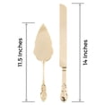 thumbnail image 5 of Ella Celebration Cake Knife & Server Set, Gold Wedding, Anniversary, Vintage Party Supplies (Elegant Light Gold Engravable), 5 of 7