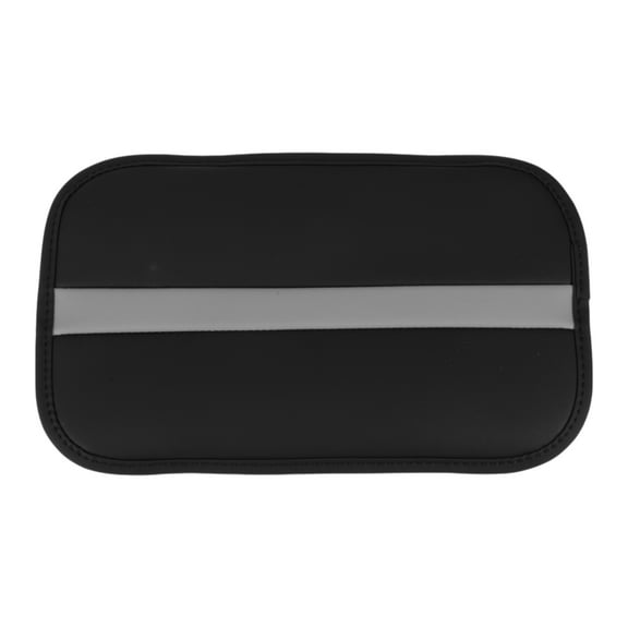 Car Center Console Cover Car Armrest Cover 12.2"x7.48"x0.39" Black Grey PU Leather