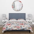 thumbnail image 3 of Designart "Love's Bloom Elegance I" Pink Floral Bedding Covert Set - Cottage Bed Set With 2 Shams, 3 of 5