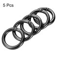 thumbnail image 3 of GFDYREE 36x25x5.5mm Spring Gate O Rings, 5 Pack Round Snap Clip Zinc Alloy for Keyrings Buckle, Black, 3 of 5