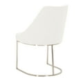 thumbnail image 4 of BenJara Velvet upholstered Dining Chair With Steel Feet, Silver And White, Set Of Two, 4 of 6
