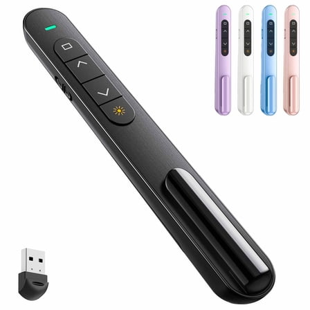 Presentation Clicker for PowerPoint, RF 2.4GHz USB Wireless Presenter Remote with Volume Control, PowerPoint Clicker Slide Advancer for Mac, Windows, Laptop, Keynote
