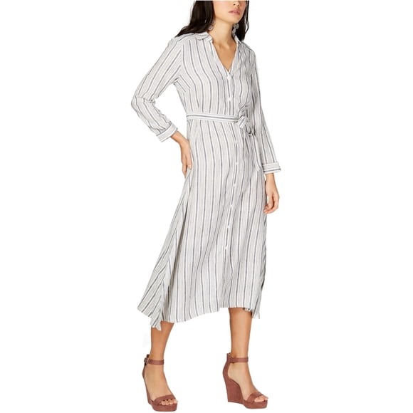 Vestido Camisero a Rayas I-N-C Mujer Blanco 6