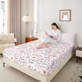 thumbnail image 4 of Homewish Chic Flowers Full Size Sheets 4-Piece for Teens Boys Girls,Spring Garden Breathable Bed Sheets,Red Floral Blossoms Lightweight Sheet Sets,Lightweight Room Decor, 4 of 7