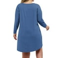 thumbnail image 6 of Pajamas Nightdress for Women Plus Size Pullover Nightgown Fashion Long Sleeve Sleepwear Dress, 6 of 7