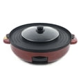 thumbnail image 6 of Miumaeov 2 in 1 Electric Hot Pot 3.6L Red Smokeless Grill and Hot Pot Portable Household Grill with Temperature Control BBQ Grill Pot Barbecue Plate for 2-5 People AC110V 2200W, 6 of 12