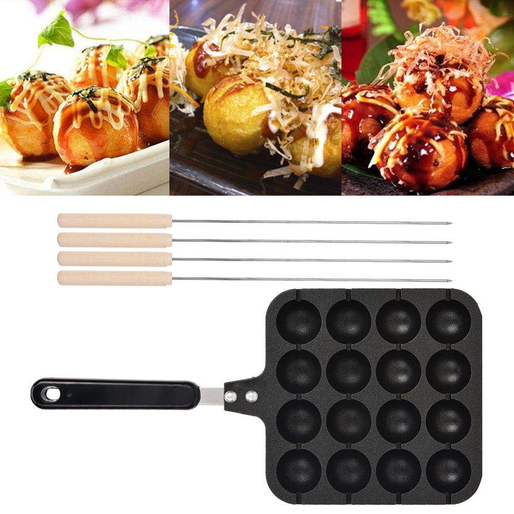 24 Holes XHLLX Non-Sticktakoyaki Make Grill And Griddle Frying Pan Baking Tray Takoyaki Maker 
