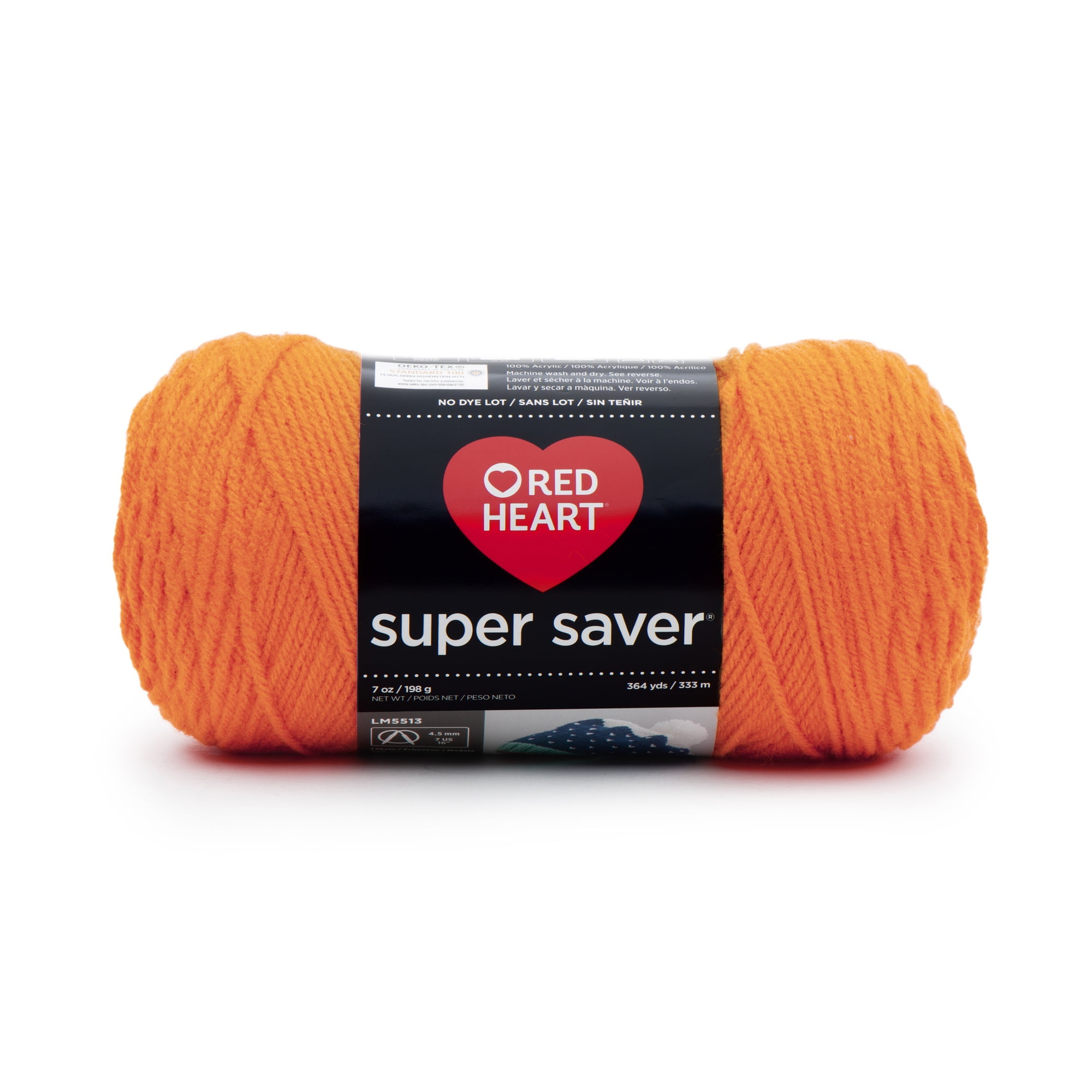(4 pack) Red Heart® Super Saver® 4 Medium Acrylic Yarn, Pumpkin 7oz/198g, 364 Yards
