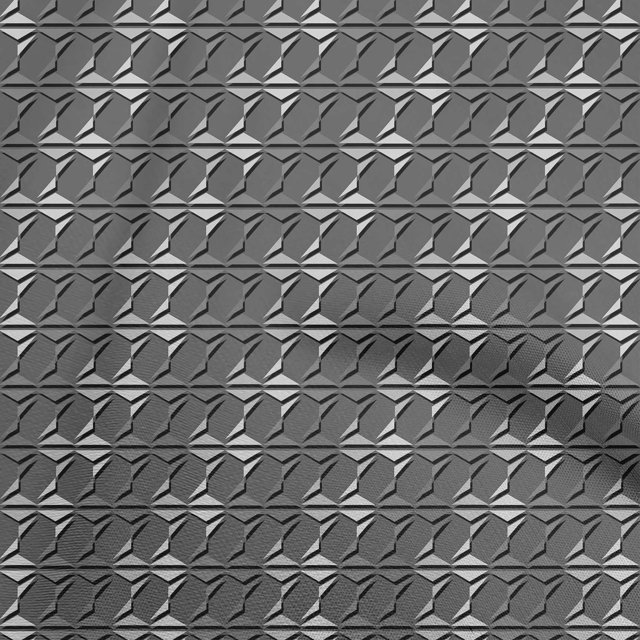 oneOone Georgette Viscose Gray Fabric Geometric Sewing Material Print Fabric By The Yard 42 Inch Wide
