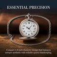 thumbnail image 5 of Smooth Vintage Pocket Watch with Chain, Arabic Numerals Scale Mens Watch Christmas Graduation Birthday Gifts Fathers Day, 5 of 9