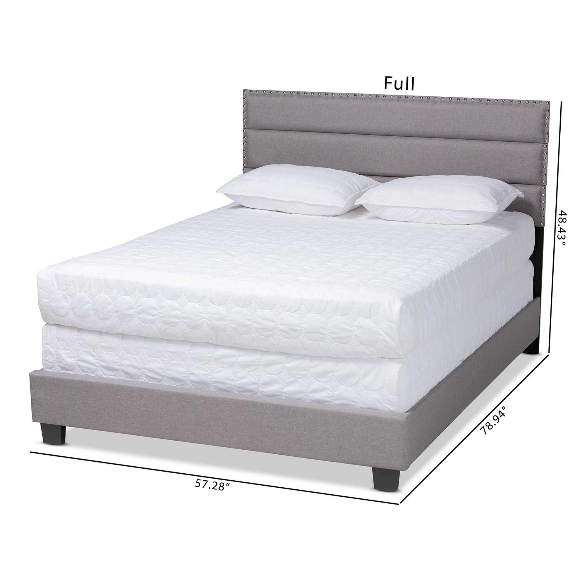 Baxton Studio Ansa Modern and Contemporary Gray Fabric Upholstered Full Size Bed