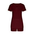 thumbnail image 5 of Womens Pajama Sets Shorts Summer Short Sleeve Soft Pj Set Ladies Pajamas 2 Piece Lounge Sleepwear with Pockets, 5 of 5