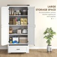 thumbnail image 4 of HOMCOM 69" Tall Kitchen Storage Cabinet with Adjustable Shelves, White, 4 of 10
