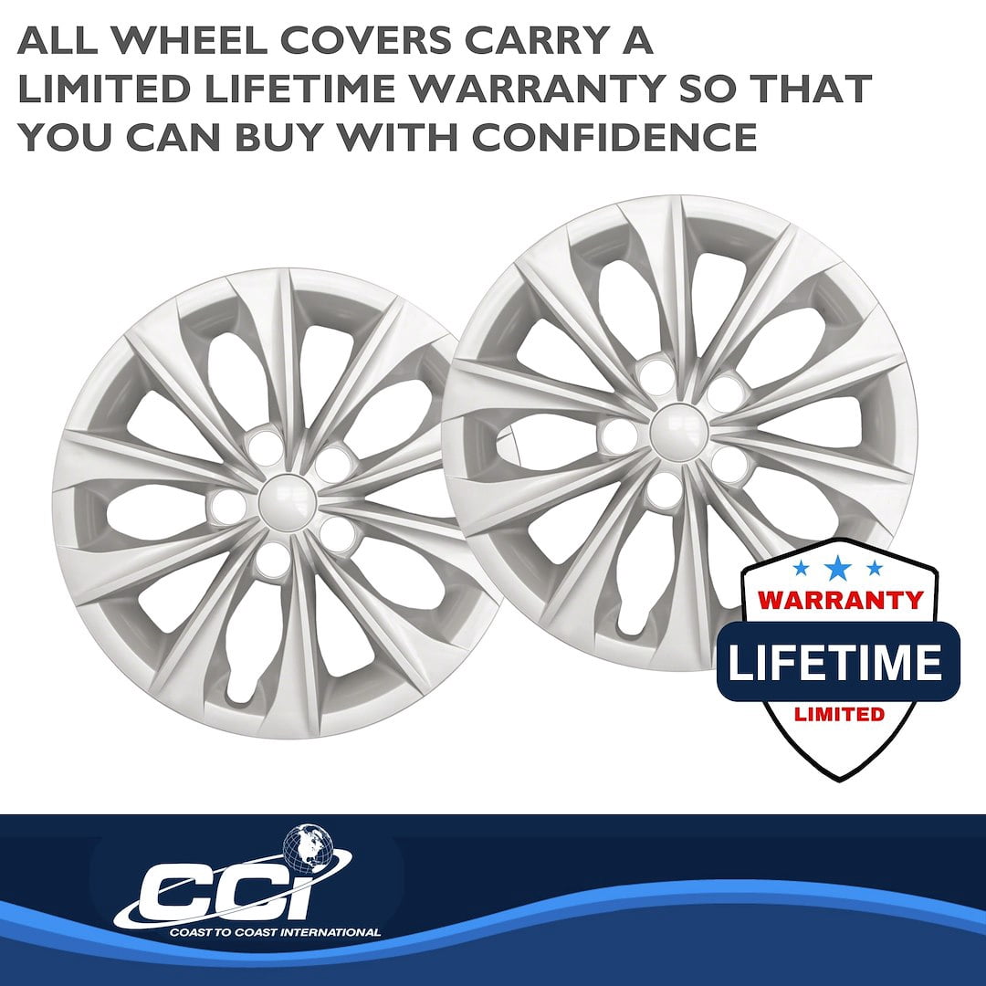 Coast to Coast International 16'' Wheel Covers Plastic Silver fits Toyota Camry 2015 - 2017, 4 Pack