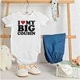 thumbnail image 3 of I Love My Big Cousin Cute Family Romper Boys or Girls Infant Baby Brisco Brands NB, 3 of 6