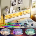 thumbnail image 4 of PAKASEPT Headboard for Queen Size Bed Frame, Queen Headboard with Outlets, USB Ports and LED Light, Headboards with Storage, Sturdy and Stable, Queen Headboard Only, Height Adjustable, White, 4 of 8