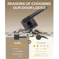 thumbnail image 4 of Matte Door Handles Interior Knurled Privacy Door Handles Heavy Duty Door Lever for Bedroom or Bathroom Reversible Keyless for Left Right Handed Doors AM, 4 of 7