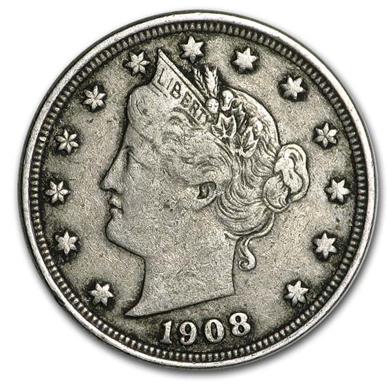 1908 Liberty Head V Nickel VF