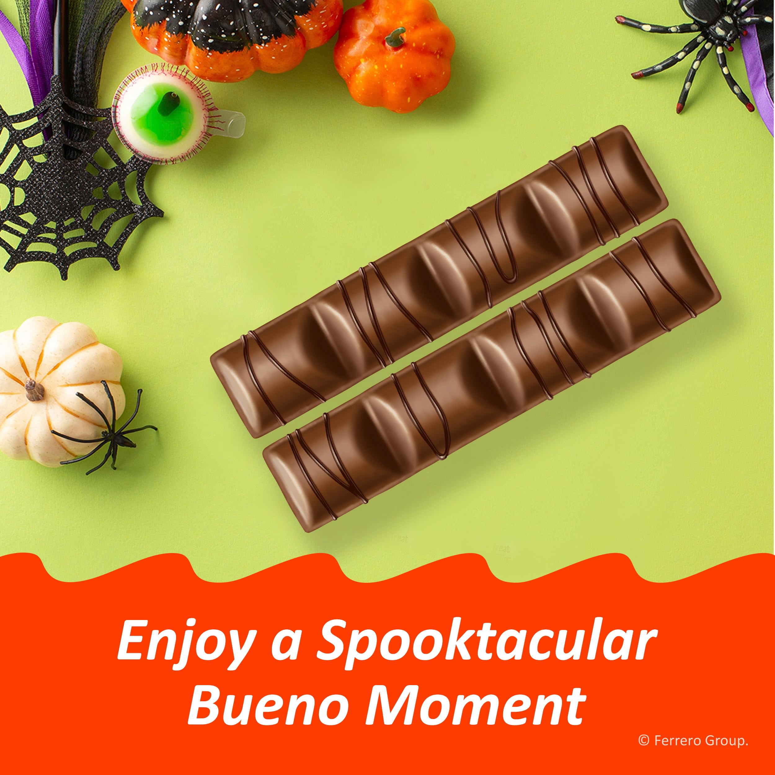 Kinder Bueno Milk Chocolate and Hazelnut Cream Candy Bar, 30 Packs, 2 Individually Wrapped Bars Per Pack