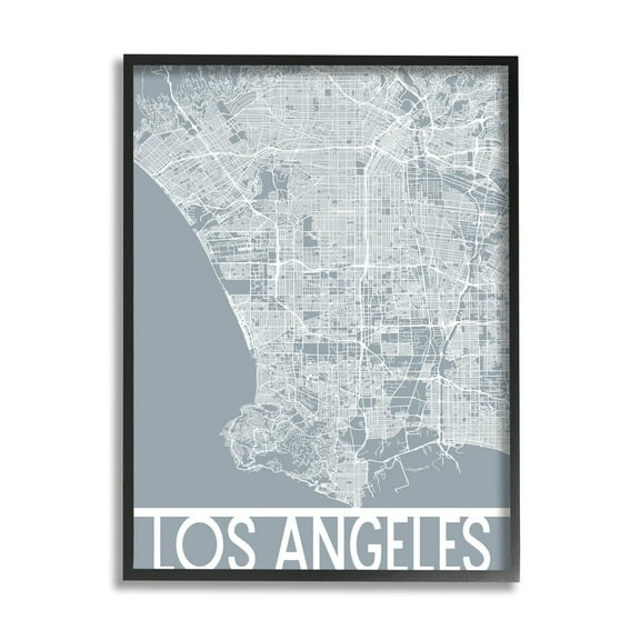 Stupell Industries Los Angeles Street Outline West Coast Transportation Grid, 16 x 20, Design by Daphne Polselli