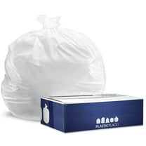 Plasticplace 32-33 Gallon Trash Bags │ 0.7 Mil │ White Garbage Can Liners │ 33” x 39” (150 Count)