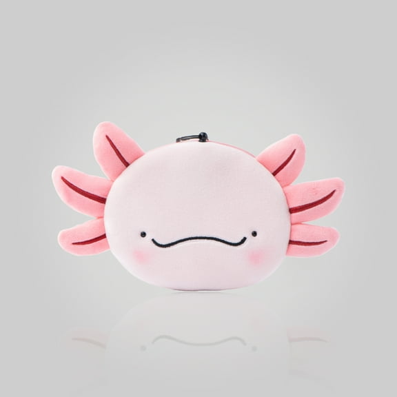 Cute Axolotl Plush Mini Coin Purse Wallet Cartoon Animal Shape Change Cash Bag Small Zipper Purse for Women Girls Kids