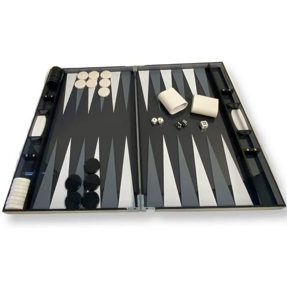 Rolling 66 Backgammon Board Games Acrylic Set with 18" Board, Clear Black