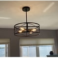 thumbnail image 2 of Depuley Caged Ceiling Light Semi Flush Mount Pendant Light Drum Shape Ceiling Light for Living Room Dining Room Bedroom, E26 socket, 2 of 9