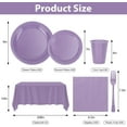 thumbnail image 2 of Lavender Plastic Plates for Party,30 Guest Disposable Plastic Plate Set 9" Plates,7" Dessert Plates,Napkins,Cups,Forks & Tablecloth for Baby Shower,Wedding,Birthday,Afternoon Tea Party, 2 of 15