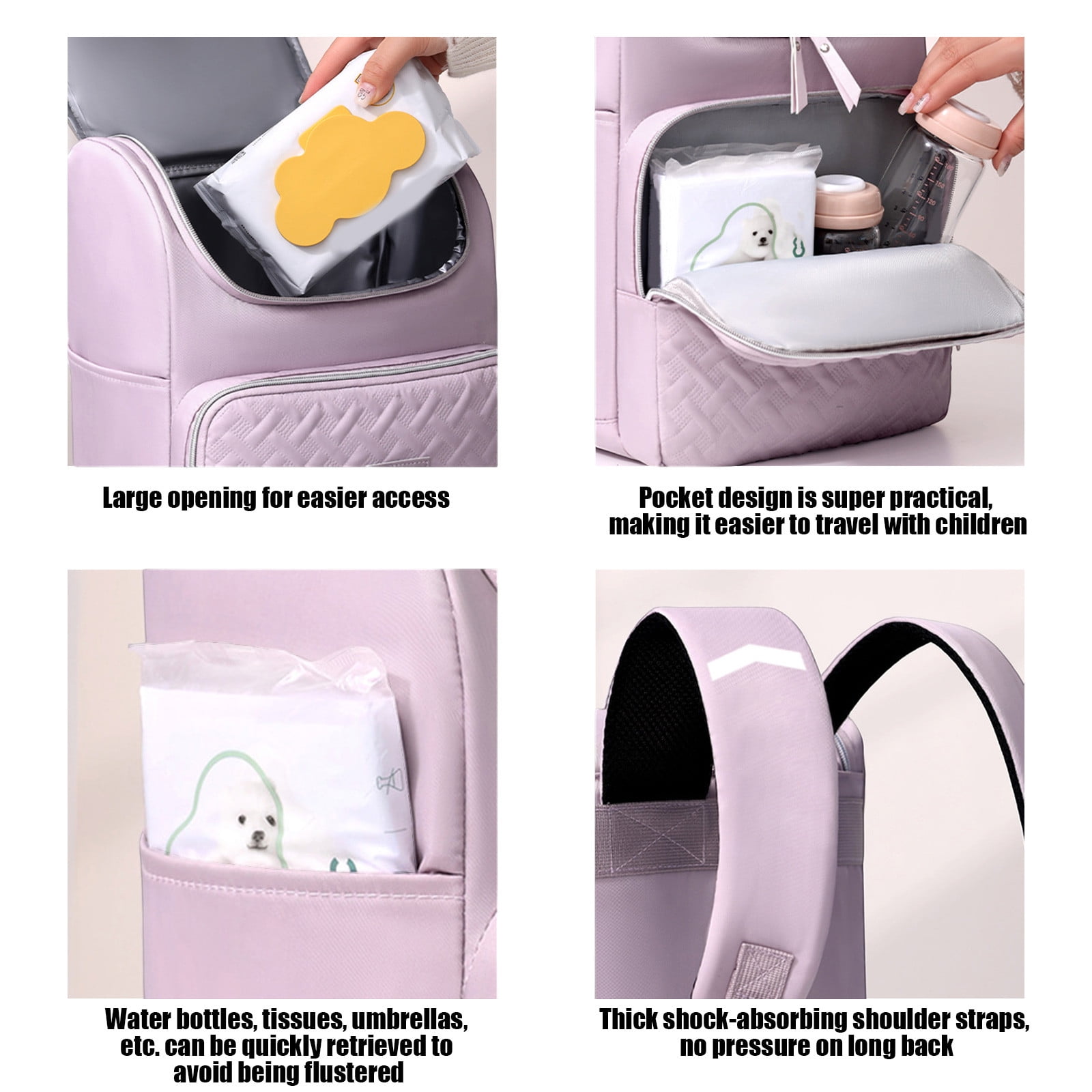 Insulated Diaper Bag Backpack Large Capacity Multi Pocket Travel Mom Baby Supplies Organizer