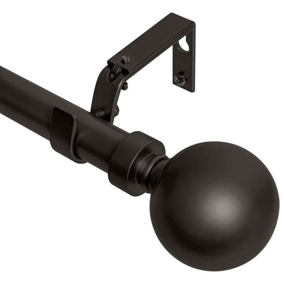 MERIVILLE 1-Inch Diameter Ball Single Window Treatment Curtain Rod, 48-Inch to 84-Inch, Oil-Rubbed Bronze
