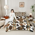 thumbnail image 4 of jejeloiu Rustic Farmhouse Cowhide Twin Comforter Sets,Vintage Aztec Geometric Bedding Set For Men Women Reversible 2-Piece, 4 of 8