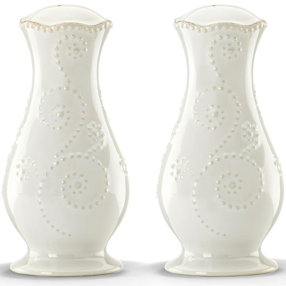 Lenox French Perle White Tall Salt and Pepper Set
