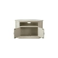 thumbnail image 3 of Rustic Style Wooden Corner TV Stand with 2 Door Cabinet, Brown, 3 of 4