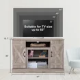 thumbnail image 5 of Farmhouse Barn Door TV Stand for up 65" TVs, 30" Tall Entertainment Center Media Console Cabinet,Grey, 5 of 6