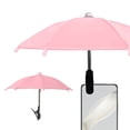thumbnail image 6 of Pink Phone Umbrella Clip On Sun Shade, Anti Glare UV Protection Waterproof Cell Phone Umbrella Stand for Outdoor Selfies Video Calls Photography, Adjustable Angle Polyester Mini Parasol, 6 of 6