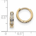 thumbnail image 2 of Finest Gold 14K Yellow Gold Madi K Round Square CZ Reversible Hinged Hoop Earrings, 2 of 2
