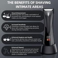 thumbnail image 6 of LARGNER Men's Body Hair Trimmer & Groin Shaver, Skin-Safe Ceramic Blade Manscaping Clipper for Home, IPX5 Waterproof, LED Display & Dock, Black, 6 of 8