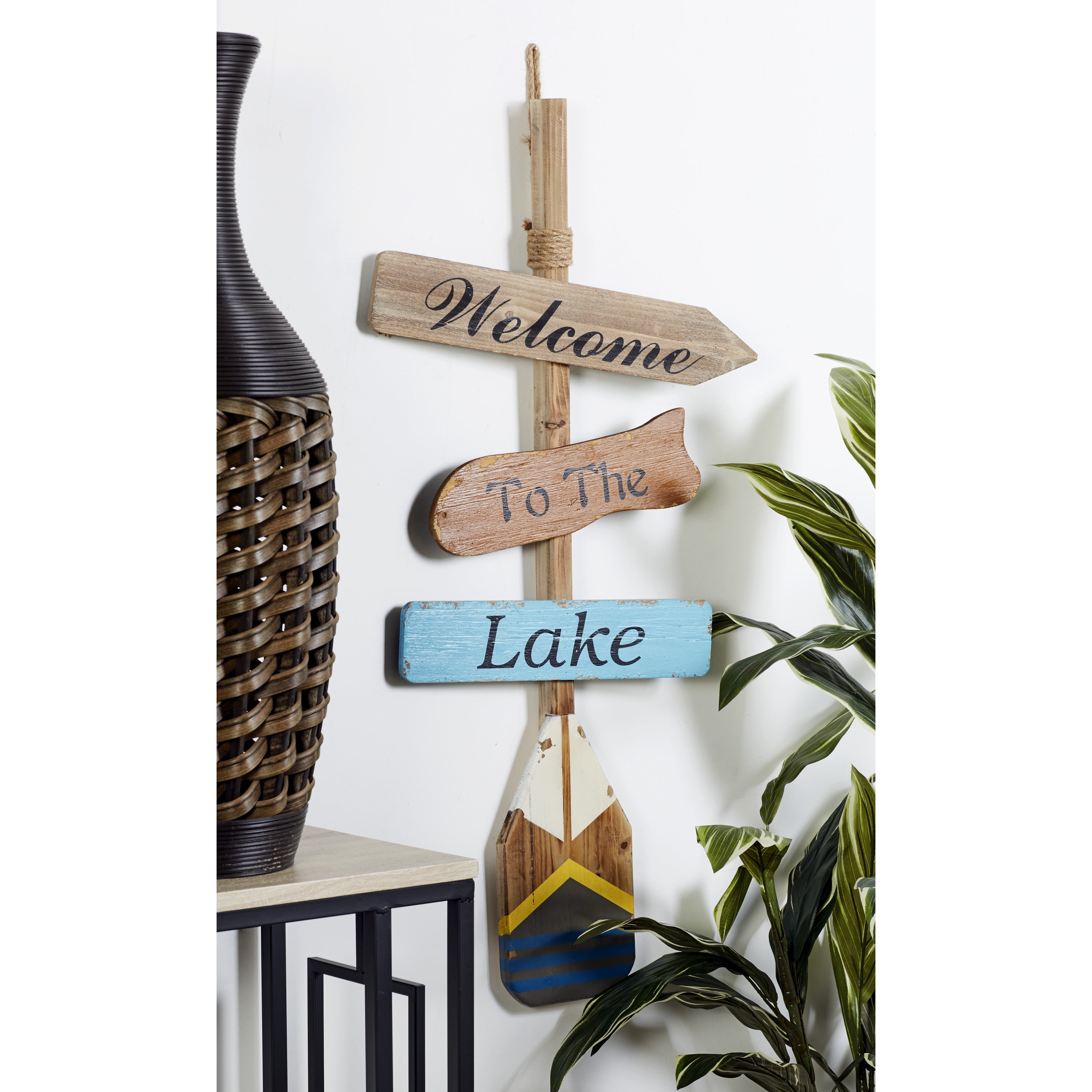 DecMode Multi Colored Wood Novelty Canoe Oar Sign Paddle Wall Decor ...