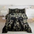 thumbnail image 2 of Homewish Abstract Bow-Tie 3-Piece Full Size Comforter Sets for Female Men,Black Brown Camouflage Bedding Comforter Set,Abstract Splash Lightweight Bedding Sets,Luxury Bedroom Decor,Reversible, 2 of 8