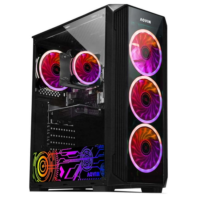 Gaming PC Tower AQVIN ZForce - Intel i5 Processor upto 4.10 GHz / Windows 11 Pro / GeForce RTX 3060 12GB GDDR6 Gaming GPU / 1TB SSD - 32GB DDR4 RAM / RGB Gaming Keyboard & Mouse / WiFi/HDMI