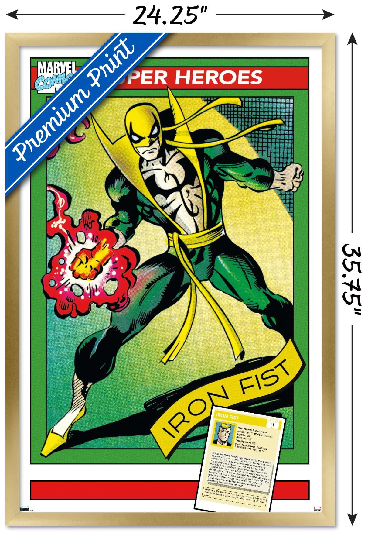 Marvel Trading Cards - Iron Fist Wall Poster, 22.375" x 34" Framed