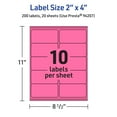 thumbnail image 6 of Avery Printable Rectangle Labels, Bright Pink, 2" x 4", 200ct, 6 of 11