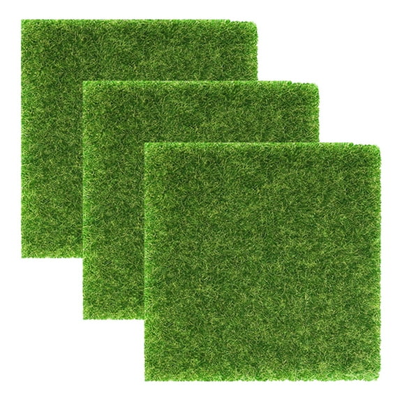 MERRYHAPY Artificial Grass for Model Making Fake Grass Decor Green 3Pcs