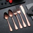 thumbnail image 6 of ReaNea 40 Piece Rose Gold Silverware Set Stainless Steel Titanium Copper Plating Flatware Set,Spoons and Forks Cutlery Set Service for 8, 6 of 7