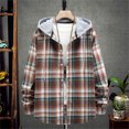 thumbnail image 3 of YAYUBA Men's Hooded Flannel Shirt Jacket - Soft Brushed Plaid, Lightweight Long Sleeve Button Down for Work Fall Layering, 3 of 8