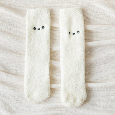 

6 Pairs Socks for Women Women Fashion Lovely Cat Claw Coral Thickening Fuzzy Middle stockings Socks Womens Socks