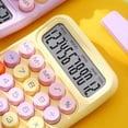 thumbnail image 2 of Calculadora básica de escritorio con 4 funciones, doble potencia, botones grandes, pantalla LCD de 12 dígitos, sin batería (amarilla), 2 of 4