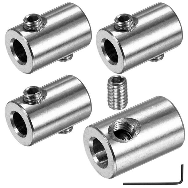 Uxcell 4-Pack Abrazadera de Cable de Alambre, Clip de Doble Agujeros de Acero Inoxidable 304 con Tornillos Hexagonales y Llave